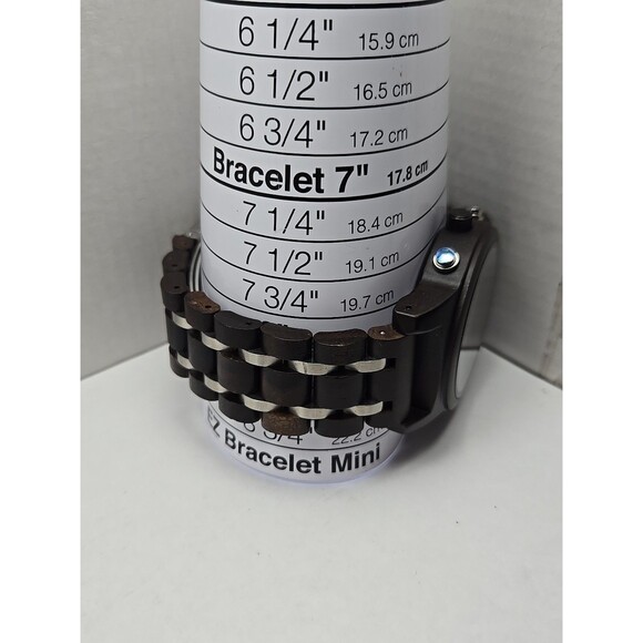 Unbranded Wooden Watch Quartz Chronograph Date Brown Dial New Battery 44 mm Mens - Picture 7 of 11